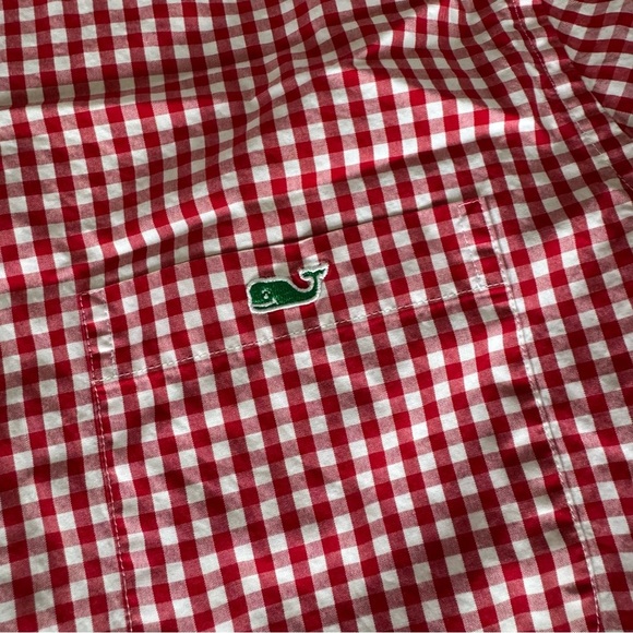 Vineyard Vines Red Gingham Button Down Shirt - Slim Fit Tucker Shirt - Picture 4 of 4